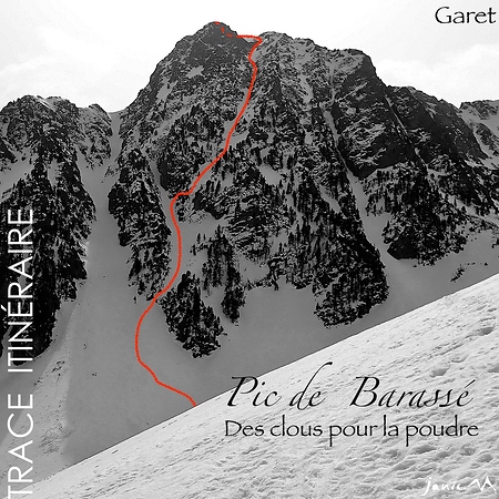 Barassé - Des clous pour la poudre - Couloir E - Trace Itinéraire