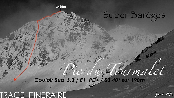 Pic du Tourmalet couloir S Itinéraire