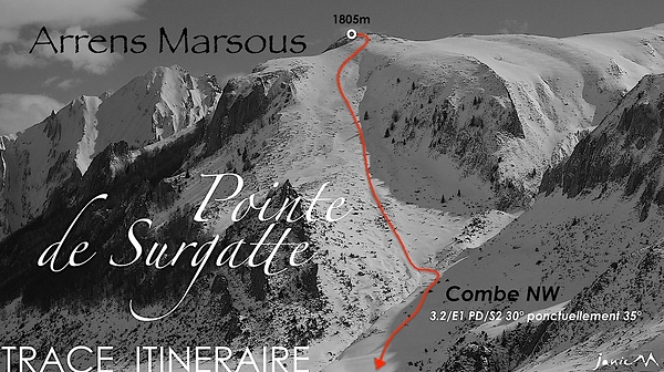 Pointe de Surgatte - Trace Itinéraire
