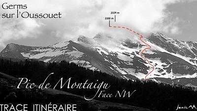 Pic de Montaigu Face NW Trace du jour