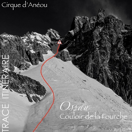 Ossau - Couloir de la Fourche - Trace Itinéraire