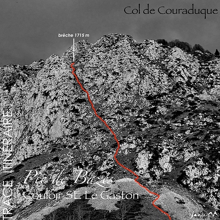 Pic de Bazès - Couloir SE Le Gaston - Trace Itinéraire
