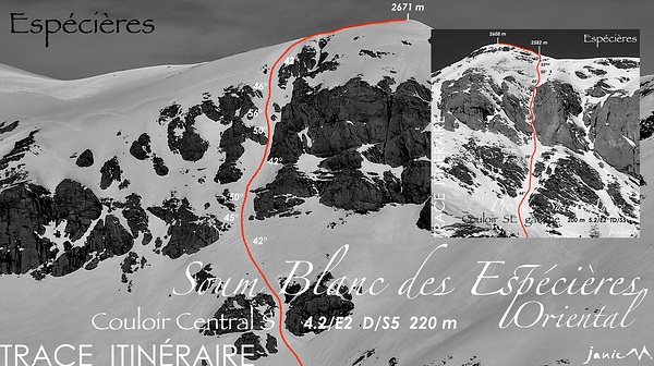 ST-André SE Gauche - Soum Blanc des Espécières - Couloir Cental S
