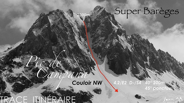 Pic Campana couloir NW Itinéraire