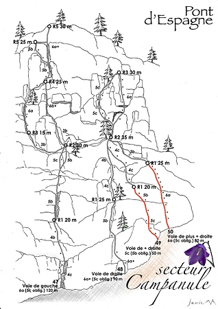 Pont d'Espagne Campanule - Trace Itinéraire 20:04:23