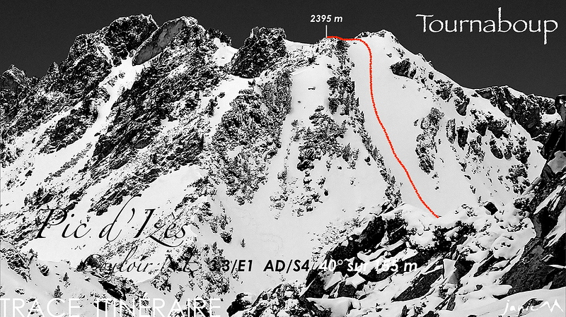 Pic d'Izès Couloir NE Trace Itinéraire