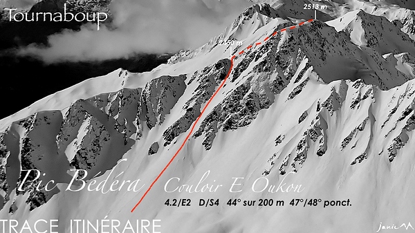 Pic Bédéra Couloir E Oukon Trace Itinéraire