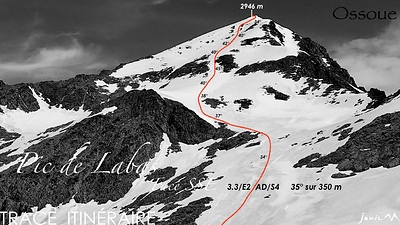 Pic de Labas Face SSE Trace Itinéraire