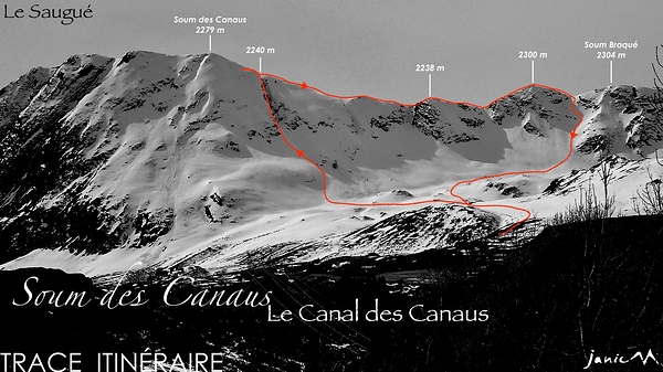 Soum des Canaus - Le Canal des Canaus - Trace Itinéraire