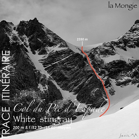 Col d'Espade - White Stringray Corridor - Trace Itinéraire