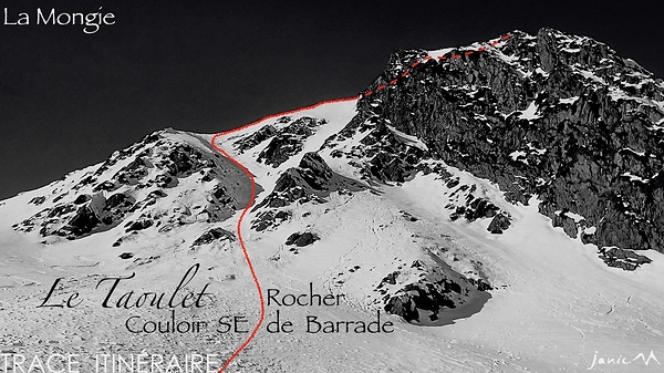 Taoulet - Couloir SE de Barrade - Trace Itinéraire