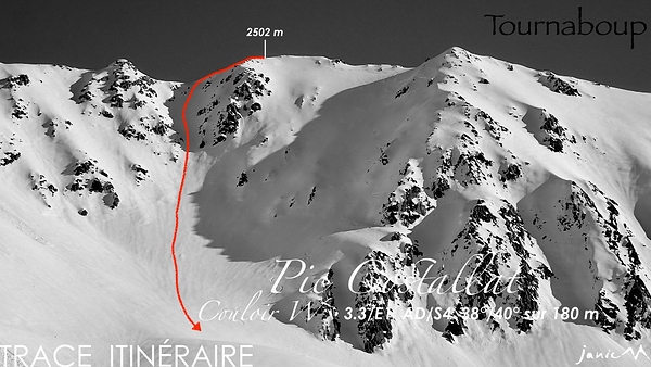 PIc Costallat Couloir W Trace Itinéraire