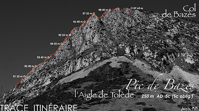 Pic de Bazés L'Aigle de Tolède Trace Itinéraire