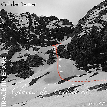 Glacier des Gabiétous - Trace Itinéraire