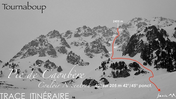 Pic de Caoubère Couloir N Trace Itinéraire