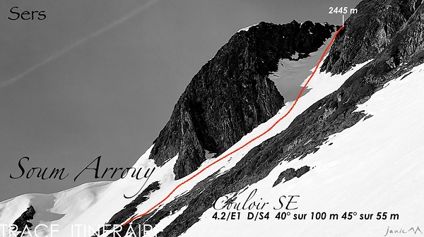 Soum Arrouy Couloir SE Trace Itinéraire