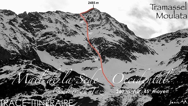 Mail de la Sède - Couloir du Taz - Trace Itinéraire