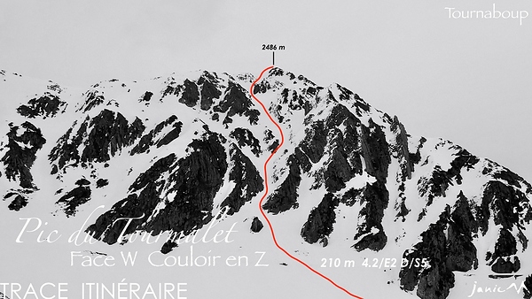 Pic du Tourmalet - Couloir en Z - Trace Itinéraire