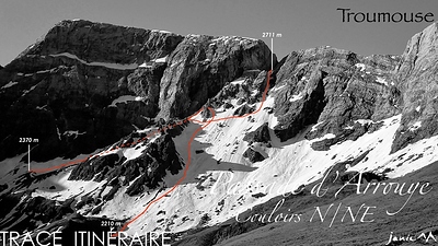 Passade Arrouye Couloirs N:NE Trace Itinéraire