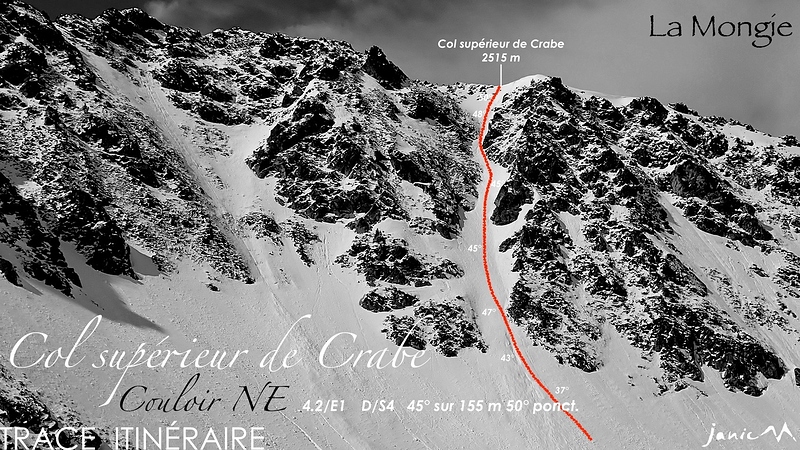 Couloir NE Crabe Itinéraire