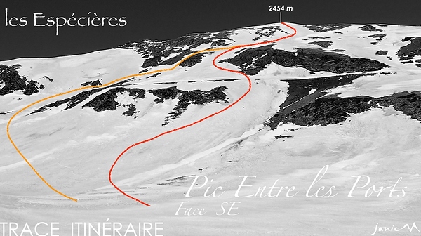 Pic Entre les Ports Face SE Trace du jour