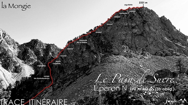 Pain de Sucre - Éperon N - Trace Itinéraire 2