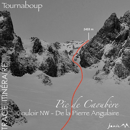 Caoubère - Couloir Pierre Angulaire - Trace Itinéraire