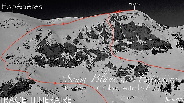 Soum Blanc des Espécières - Trace Itinéraire
