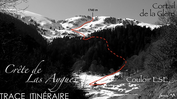 Pic de la Peyre - Couloir ESE - Trace Itinéraire