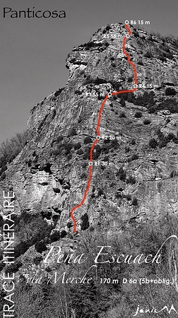 Peña Escuach Via Merche Itinéraire