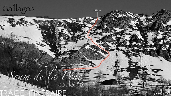 Soum de la Péne Couloir S Trace Itinérairejpg