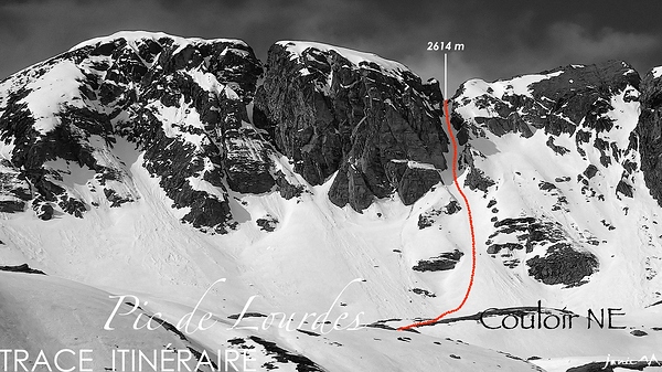 Pic de Lourdes Couloir NE - Trace Itinéraire