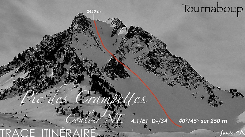 Pic des Crampettes Couloir NE Trace Itinéraire