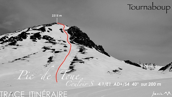 Pic de Toue Couloir S Trace Itinéraire