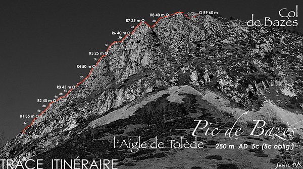 Pic de Bazés - L'Aigle de Tolède - Trace Itinéraire