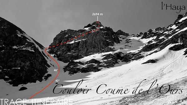 Pène Blanque Couloir de l'Ours Trace Itinéraire
