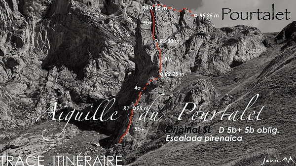 Aiguille du Pourtalet - Escalada pirenaica - Trace Itinéraire