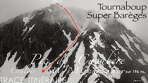 Pic de Caoubère Couloir du Coude  Itinéraire