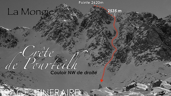 Pic de Pourteilh couloir NW droite