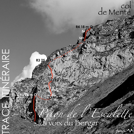 Piton Escalette La Voix du Berger - Trace Itinéraire