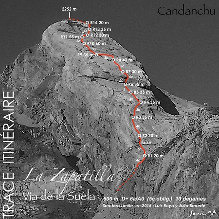 Zapatilla - Vía de la Suela - Trace Itinéraire