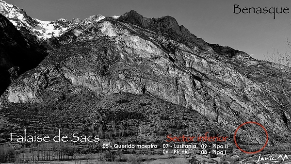 Falaise de Sacs - Trace Itinéraire 2