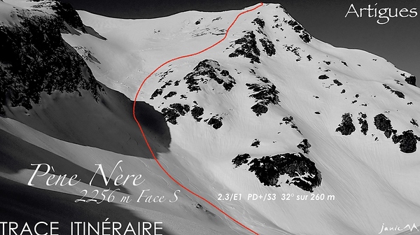 Pène Nére Face S Trace Itinéraire