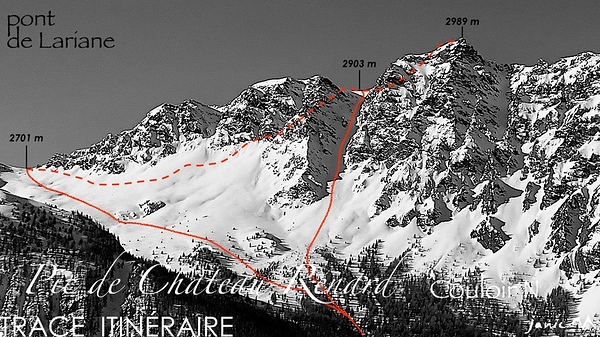 Château Renard - Couloir N - Trace Itinéraire