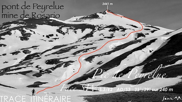 Pic de Peyrelue Trace Itinéraire