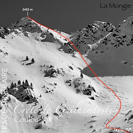 Crête Guilhemteste - Couloir NW - Trace Itinéraire