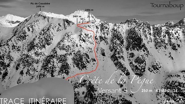 Crête de la Pègue - Versant S - Trace Itinéraire