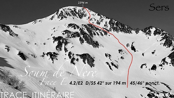Soum de Nère Face E Trace Itinéraire