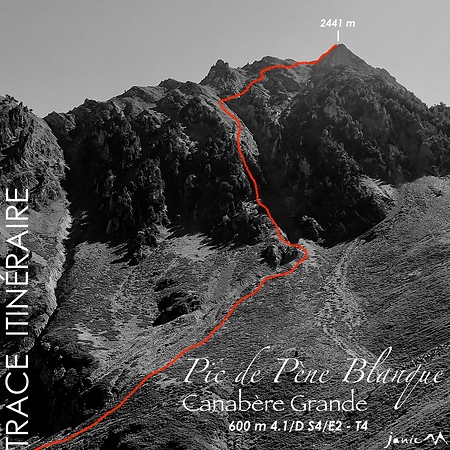 Pic de Pène Blanque - Canabère Grande - Trace Itinéraire