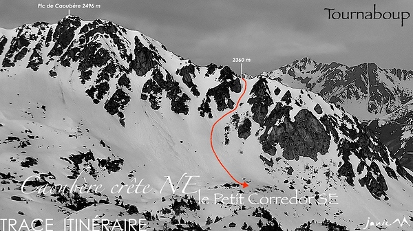 Caoubère - le Petít Corredor SE - Trace Itinéraire